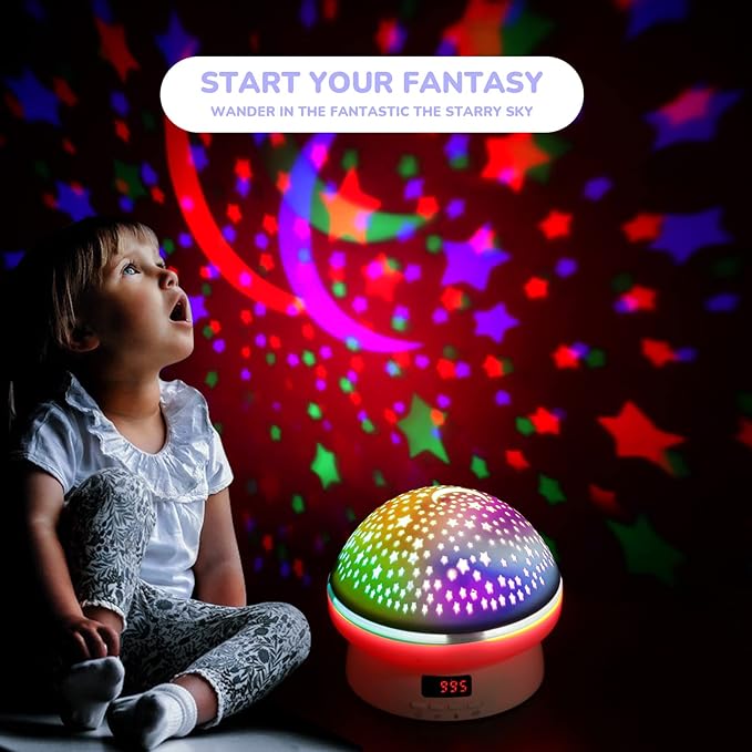 Timer Star Light Projector with Remote Control,Rotation and 16 Colors Projection Lamp and Sleep Light,Christmas Easter Birthday Gifts for Kids, Boys Girls Gifts