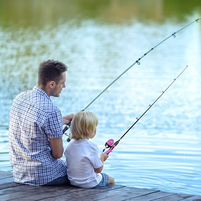 Urban Deco Kids Fishing Pole Set Portable Telescopic Kids Fishing Rod and Reel Combo Kit with Tackle Box for Beginners, Boys,Girls,Youth,Children