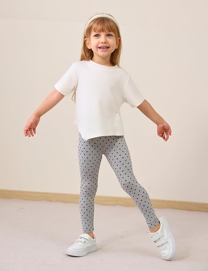 Toddler Girls Leggings 2-Pack Bamboo Viscose Little Girls Casual Stretch Pants