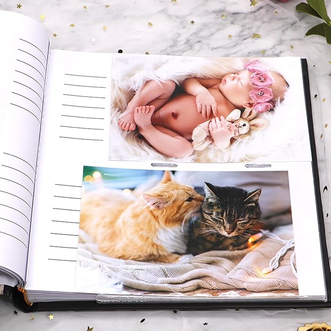 Holoary Photo Album 4x6 200 Photos Two Pictures Per Page, Memo Writing Area for Each Pocket, 200 Pockets 4”x6”, Printed Book Cover Travel Design Natural Beach Vacation Honeymoon Memories