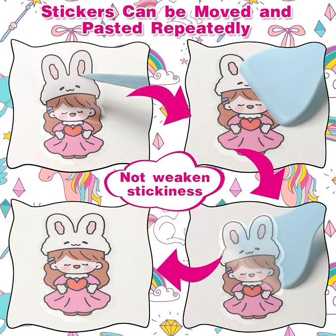 Reusable Sticker Book - 60 Sheets, Collecting Album, Organizer, Blank Book for Adults & Children, Keeper with Tweezer & Spatula, A5