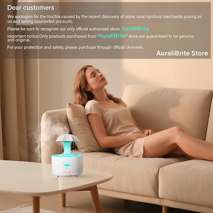 Aesthetic 2-in-1 Humidifier Oil Diffuser with 360° Rotating Raindrop & 7 LED Mood Lights,Ultrasonic Quiet Cool Mist Humidifier for up to 24 Hrs,Ideal Holiday Gifts for Home