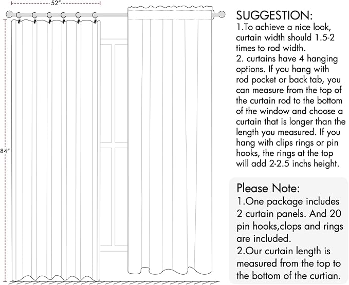 ANRODUO Sage Green Room Darkening Curtains 84 Inch Long 2 Panels Set Thermal Insulated Blackout Drapes with Hooks, Rings, Clips - Light Blocking & Soundproof, Soft Fabric Machine Washable