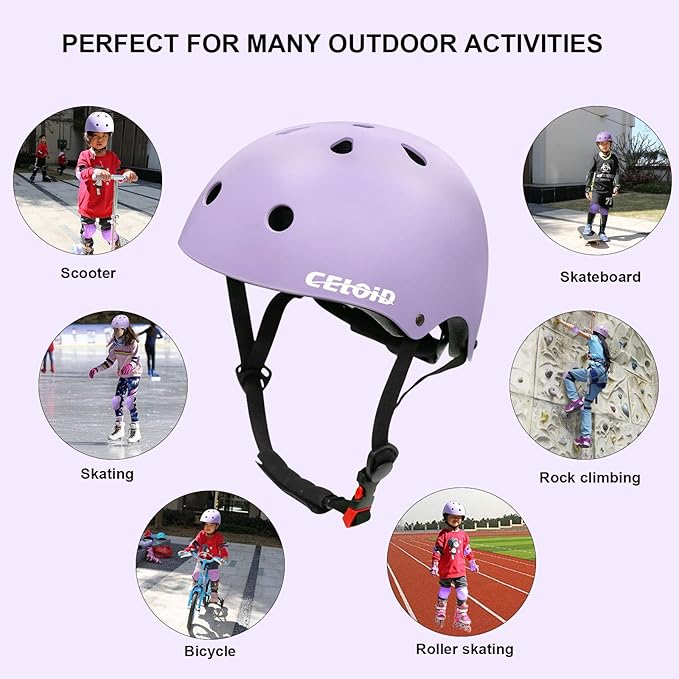Kids Bike Helmet,Toddler Skateboard Helmets for Ages 2-3-5-8-14 Years Boys Girls,Adjustable Multi-Sport Bicycle Skateboarding Football Roller Skating Scooter Rollerblade Balance Bike Helmet