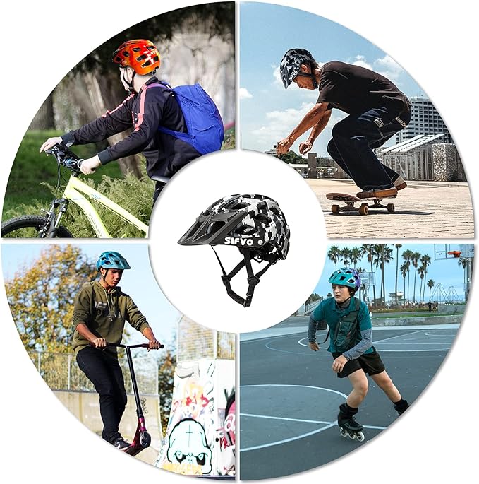 Kids Bike Helmet, SIFVO Kids Helmet 8+ Boys and Girls Bike Helmet with Cool Visor, Bike Helmets for Kids, Youth Bike Helmet Kids Mountain Bike Helmet Lightweight and Sturdy【55-58cm】