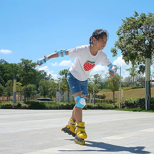 Youth/Kids Knee Pads Elbow Pads Wrist Guards Protective Gear Set for 3-15 Years Child Roller Skates, Skateboard, Cycling, Inline Skating, BMX Bike, Balance Bike, Scooter Riding and Other Outdoor Sports