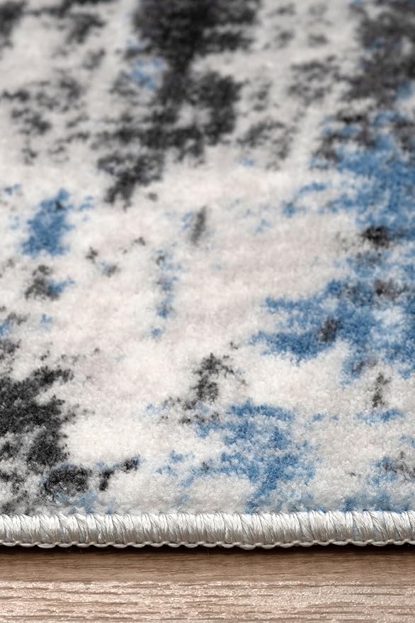 Non-Slip Washable 5x7 Area Rugs for Living Room Bedroom, Ultra Soft Bedside Rug, Indoor Floor Carpet for Kids Girls and Boys, Dorms, Nursery Rooms, Non-Skid Area Rug, 5' x 7', Abstract Blue - Grey