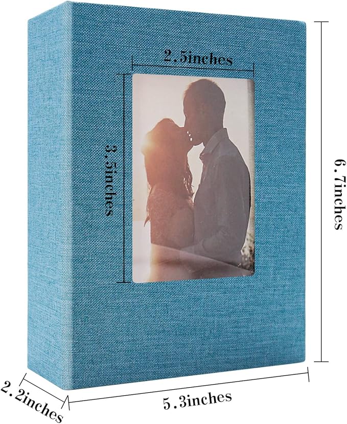 Vienrose Photo Album 4x6 100 Pages Photos Linen Cover Picture Book with Front Window for Baby Wedding Children