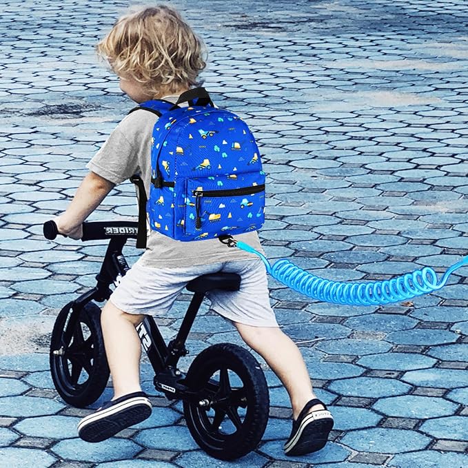 Accmor Toddler Backpack Leash, Mini Child Backpack with Anti Lost Wrist Link, Cute Kids Backpack Leash Walking Harness for Outdoor Travel, Small Excavator Backpack Tether for Baby Boys Girls Ages 1-3