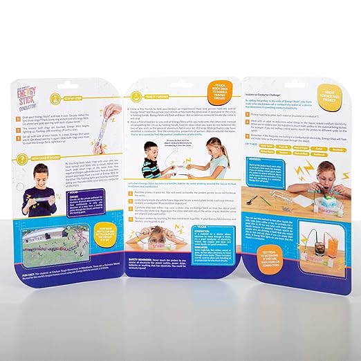 Steve Spangler Science Energy Stick Conductor - Experiments for Kids - Learn About Electricity, Insulators & Conductors - Great Stocking Stuffer