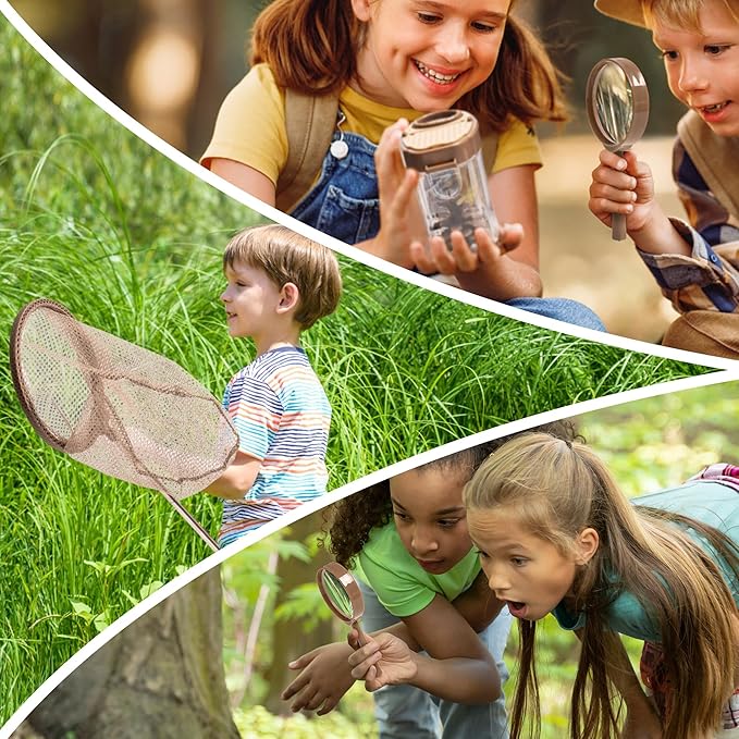 ROBUD Kids Explorer Kit, Bug Catcher Kit with Bag Kit, Outdoor Exploration Set for Camping, Montessroi Toy for Kids Coming Closer to Nature,WRP07