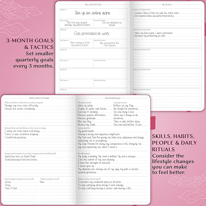 Legend Planner Daily for 3 Months – Undated Monthly Weekly & Daily Planner to Hit Goals. Organizer & Productivity Journal, A5 (Hot Pink)