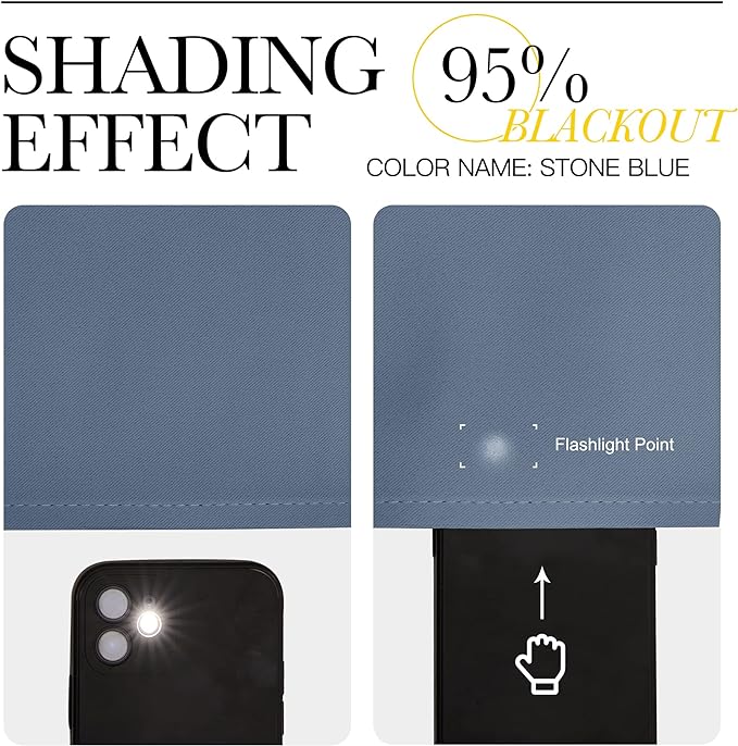 NICETOWN Stone Blue Room Divider Curtains 118 inches Long 2 Panels, Grommet Sliding Door Curtains Solid Window Treatments Sound Reducing for Living Room, W66 x L118, Stone Blue