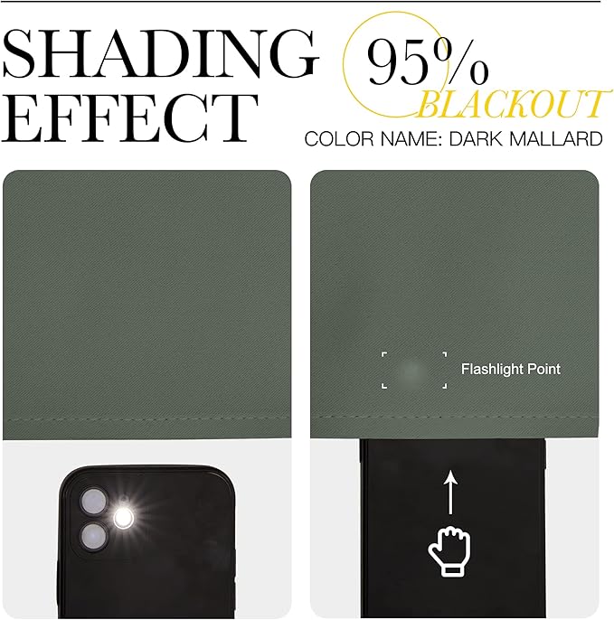 NICETOWN Dark Mallard Room Darkening 102 inch Curtains, Grommet Thermal Curtains Weighted Window Treatments for Living Room/Farmhouse, W46 x L102, 2 Panels