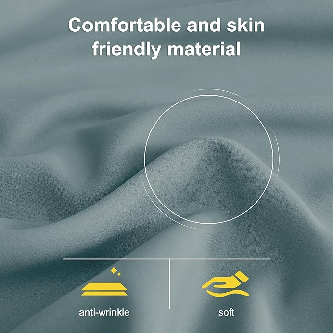 NICETOWN Greyish Blue Blackout Thermal Insulating Window Curtain Panels for Bedroom - Plylux Room Darkening 84 inch Length Grommet Smart Drapes for Living Room (52 x 84 inches Long, 2 Panels)