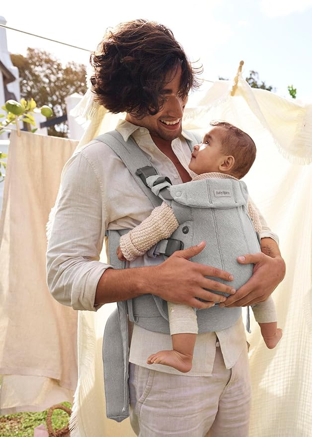 BabyBjörn Baby Carrier Harmony, Light Gray, Woven Mélange, 3-in-1 Ergonomic Baby Carrier, Newborn, Facing-in, Outward-Facing, and Back Carrying Positions Supported (7-40 lbs), Newborn to Toddler