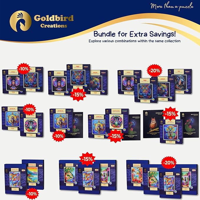 Magnetic Wooden Puzzles with Frame for Adults - Brain Teaser Wooden Jigsaw Puzzles - Lazer Wooden Cut Puzzles - Landscape Wall Art Decor - Christmas & Birthday Gift (Tropical Birds)