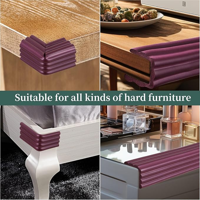 Corner Protector for Baby, Widen Edge Protector with Adhesive Backing, Baby Proofing Edge Corner Protectors Self Adhesive Furniture Corner Guard Bumper for Table, Desk, Fireplace (Brown, 16.4ft)