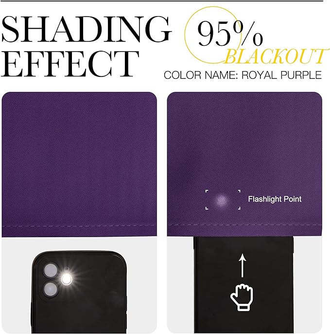 NICETOWN 84 inch Long Royal Purple Curtains - Grommet Solid 50% Room Darkening Thermal Insulated Curtains Drapes for Living Room/Sliding Glass Door (2 Panels, W66 x L84)