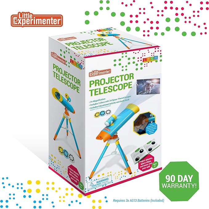 Projector Telescope for Kids, Children's Telescopes & 24 Space Images, Educational Book Incl, Great STEM Activity Science Toys, Learning Gifts for Boys & Girls Ages 3 4 5 6-12 Year Old