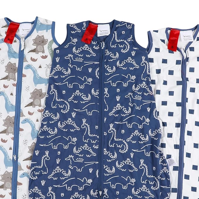Yoofoss Baby Sleep Sack 18-24 Months Baby Wearable Blanket 100% Organic Cotton 2-Way Zipper TOG 0.5 Toddler Sleeping Sack 3 Pack,Soft Lightweight(X-Large)