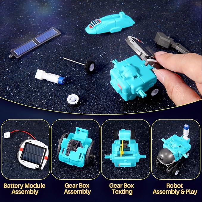 STEM Toys for Kids Ages 8-13, Christmas Birthday Gifts for 8 9 10 11 12 13 14 Year Old Teen Boys Girls, 6-in-1 Solar Robot Educational Science Building Experiment Kits