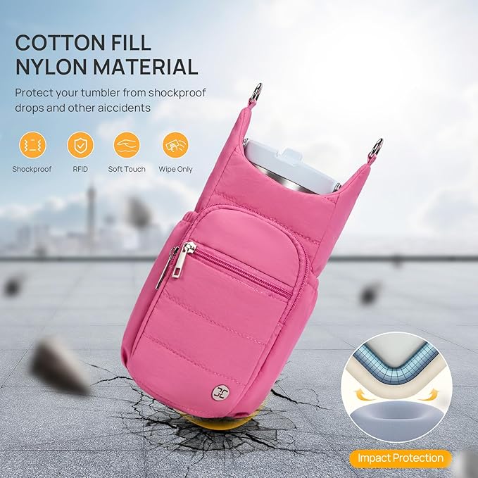 Telena Water Bottle Holder with Strap RFID Crossbody Bags for Women for Walking, Hiking, Cycling