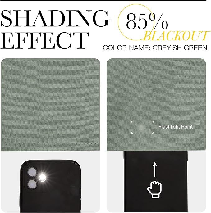 NICETOWN Sage Green Curtains 96 inches Long, Grommet Thermal Insulated Blackout Curtains Privacy Window Treatments for Boys Room/Living Room, W46 x L96, 2 Panels