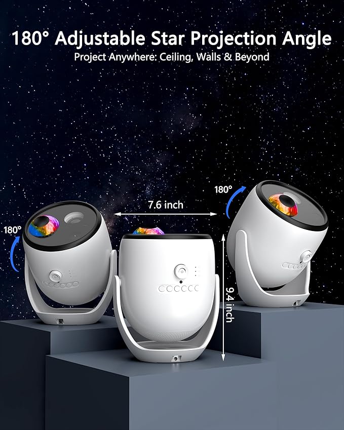 3D Galaxy Projector, Star Projector with 65 Dynamic Scenes, HD Planetarium Projector Night Light with Bluetooth Speaker for Room, Gift for Kids Adults, Relaxing Ambiance