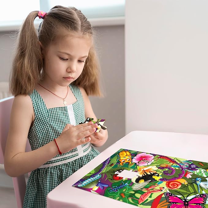 QUOKKA Puzzles for Toddlers 4-6 – 4 x 48 Pieces Jigsaw Puzzles for Kids Ages 3-5 – Learning Insects, African, Amazon, Ocean Animals Puzzle for 2-4 – Jigsaw Game for Boy and Girl 4-8 Year Old