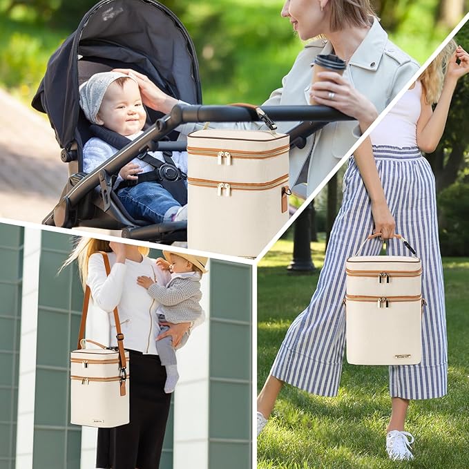 Breastmilk Cooler Bag with Ice Pack Fits 6 Baby Bottles Up to 9 Ounce