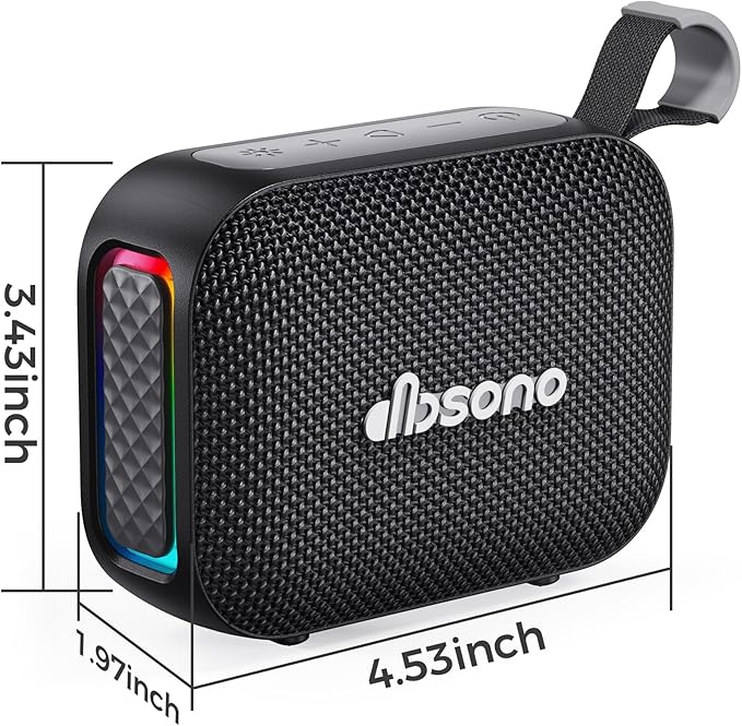 Portable Bluetooth Speaker Waterproof Wireless: IPX5 HD Sound Up to 24H Playtime, Birthday White Elephant Gifts Stocking Stuffers for Adults Teens Women Men, Cool Electronics for Outdoor Travel-Black