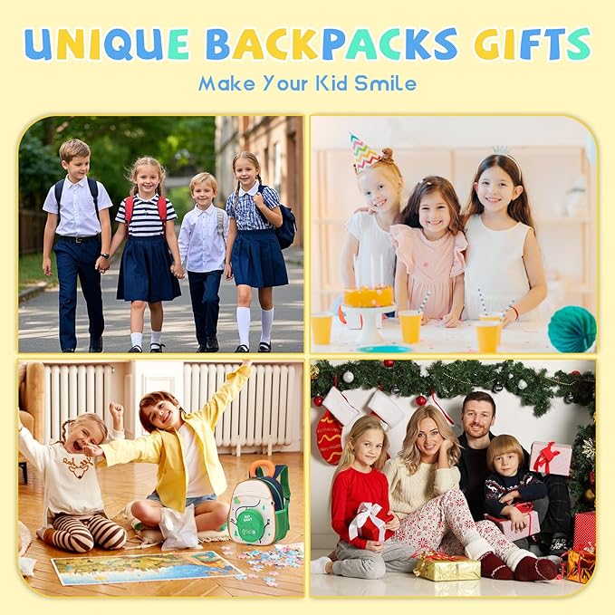 SUN EIGHT Kids Backpack with Plush Toy – Cute & Durable School Bag for Toddlers and Kindergarten