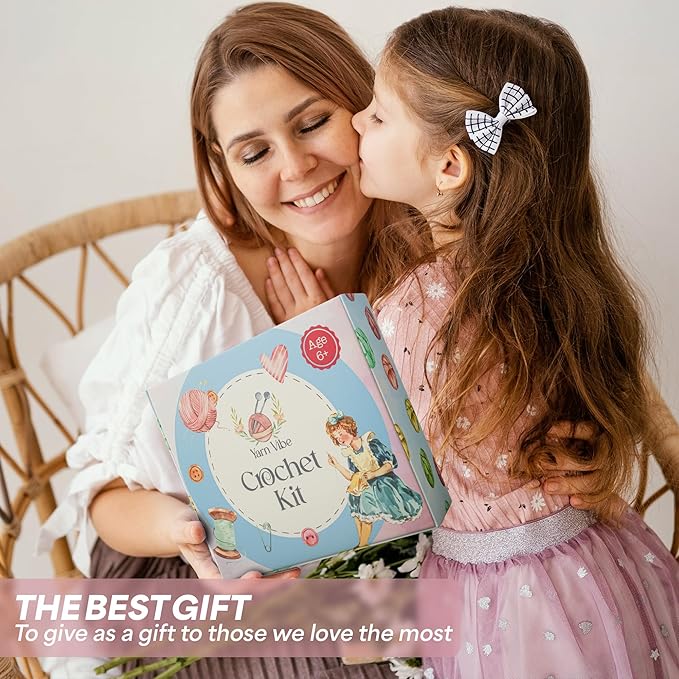 Yarnvibe Easy Crochet Kit for Beginners Adults 80 pcs with Video Course, Includes 15 Yarns, 21 Crochet Hooks & More, Learn to Crochet Gifts for Crochet Lovers, Beginner Crochet Kit for Kids & Adult