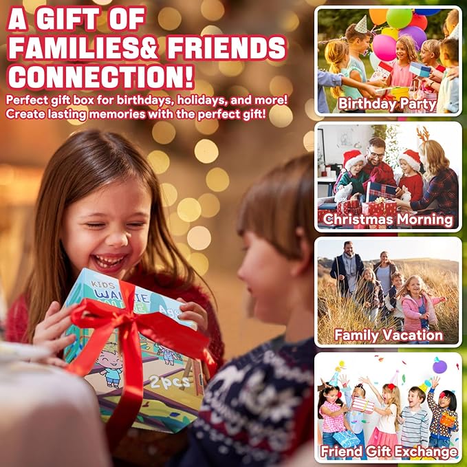 Vvinca Walkie Talkies for Kids Rechargeable 2 Pack, Army Toys for Boys Girls Ages 3-13 Outdoor Military Camping Toy, 3KM Long Range Walkie-Talkie 2 Way Radios 22 CH with Flashlight Birthday Gift