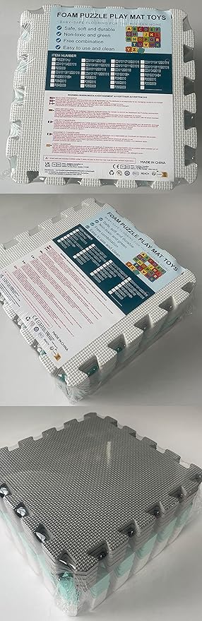 YIMINYUER® 20 Tiles (30cm×30cm×1cm Each Tile) Baby Soft Puzzle Play Mats, Kids Thick EVA Foam Floor, Toddlers & Children's Soft Interlocking Mat R03R04R12G301020