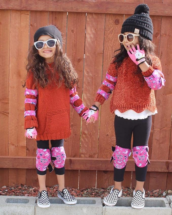 Soft-Style Kids Knee and Elbow Pads with Bike Gloves, Flexible Impact-Resistant Gear for Ages 2-11, Designed for Balance Bikes, Roller-Skating, and Skateboarding