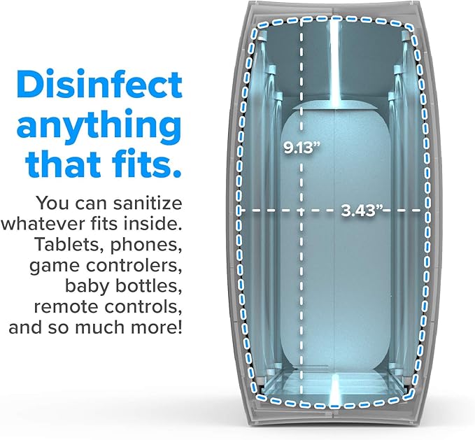 PhoneSoap XL (HomeSoap) UV Llight Sanitizer | 360° UV Sanitizing Box & Charger | Large Capacity | Sanitizes Tablets, Baby Bottles, Remotes, Toys & More (White)