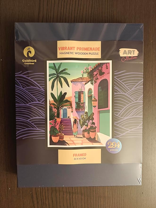 Magnetic Jigsaw Puzzles with Frame for Adults - Original Wooden Jigsaw Puzzle - Rompecabezas para Adultos - Landscape Wall Art Decor - Original Christmas & Birthday Gift (Vibrant Promenade)