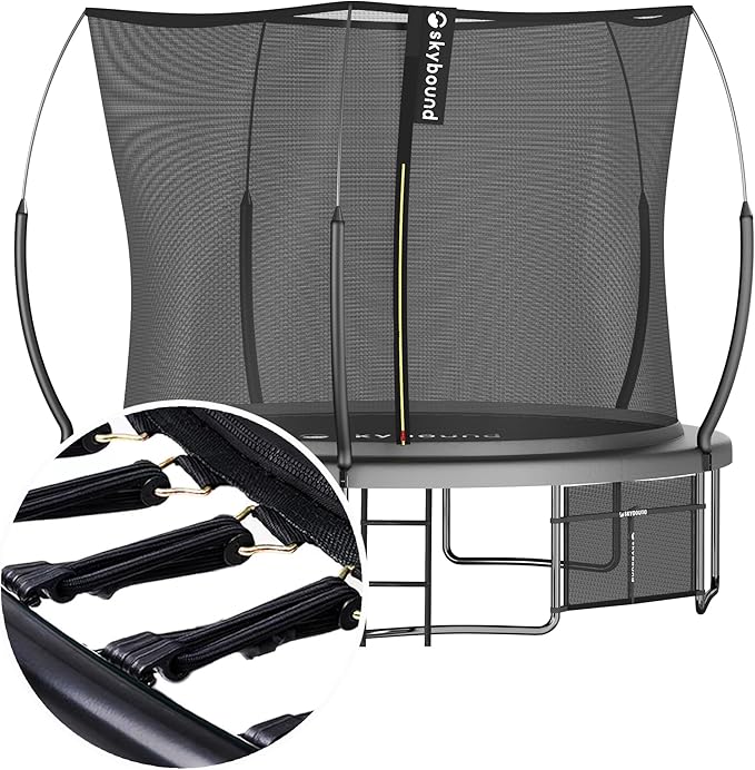 SkyBound 14 FT 12 FT 10FT 8FT 6FT Springless Trampoline for Kids and Adults - Recreational Trampolines with AntiRust Coating - Bungee Cords Outdoor Trampoline for Kids - No-Gap Design Zipper System