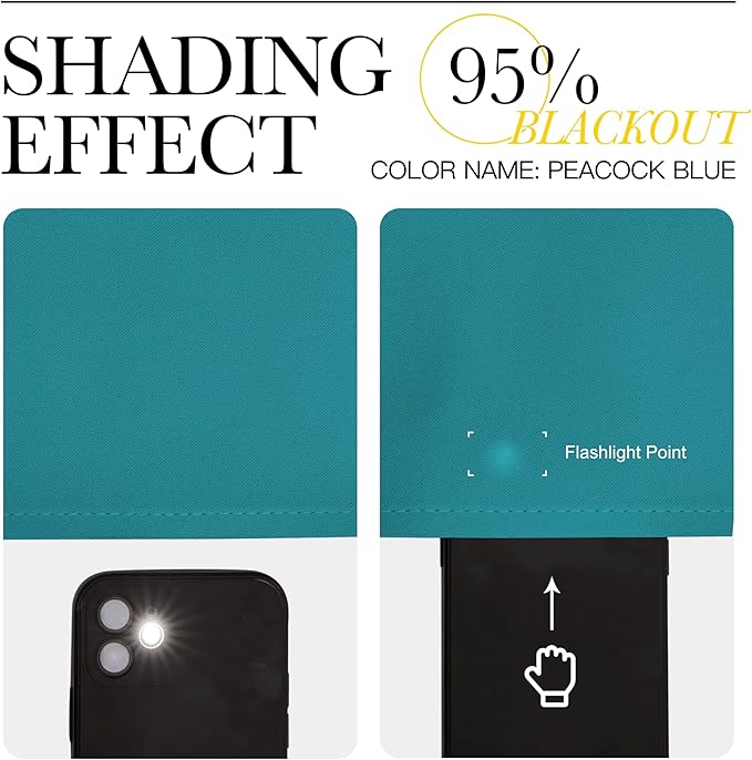 NICETOWN Blackout Room Divider Curtains 118 inches Long 2 Panels, Grommet Sliding Door Curtains Solid Window Treatments Sound Reducing for Living Room, W66 x L118, Peacock Teal