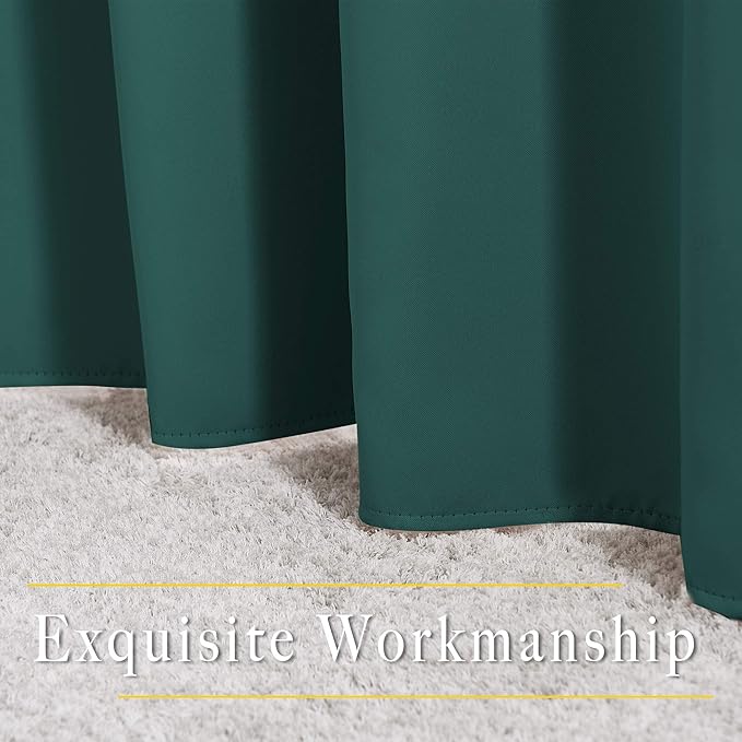NICETOWN Blackout Curtains for Bedroom - Thermal Insulated Solid Grommet Room Darkening Curtains/Panels/Drape for Bedroom(Hunter Green, 2 Panels, 46 x 90Inch)