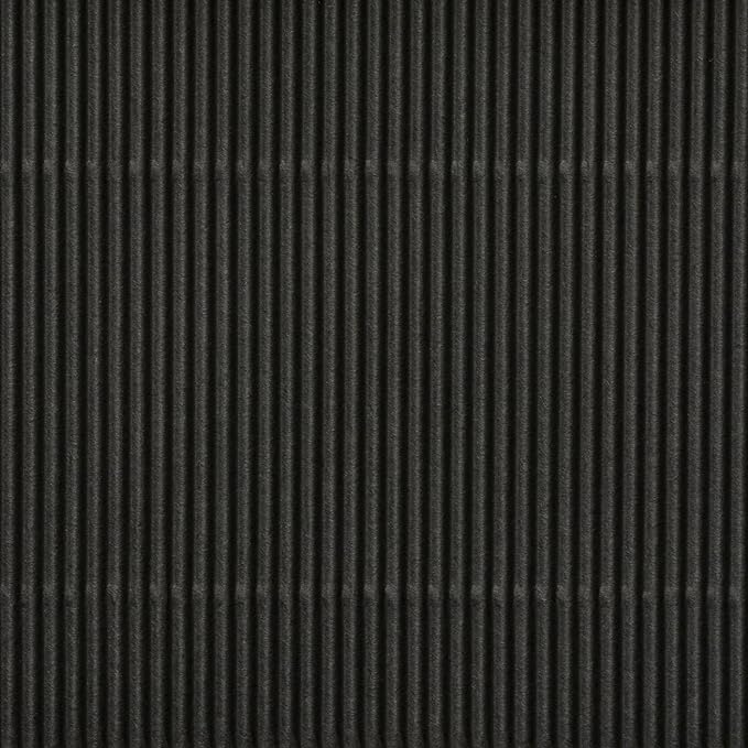 LA JOLIE MUSE Fluted Cardboard Storage Baskets with Leather-Like Lids, Paper Boxes Decorative Tray, Modern Basket Organizer Bins for Jewelry Shelve Bathroom Bedroom Organizing,Black, Set of 3