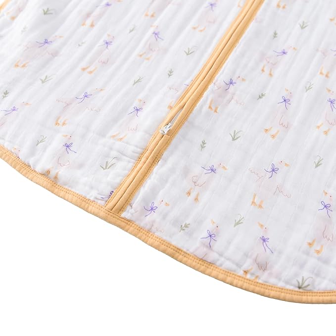 Baby Sleep Sack 2-4 T Baby Wearable Blanket 100% Organic Cotton 0.5 TOG Toddler Sleep Sacks 2- Way Zipper Soft 4 Layers 2T 3T 4T Goose