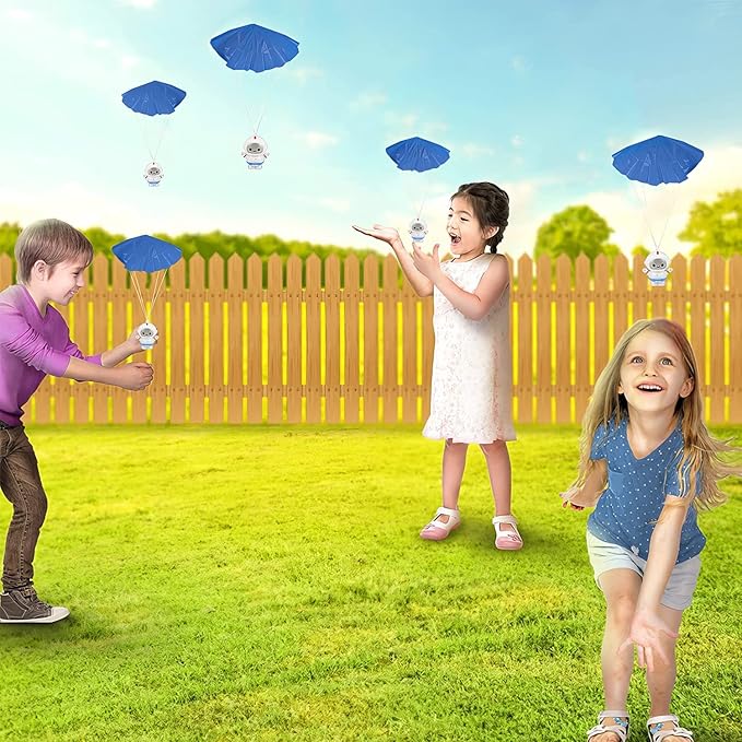 ArtCreativity 24-Pack / 2" Mini Astronaut Paratroopers – Durable Parachute Toys for Kids – Space-Themed Party Favors, Astronaut Piñata Fillers, and Goodie Bag Toys