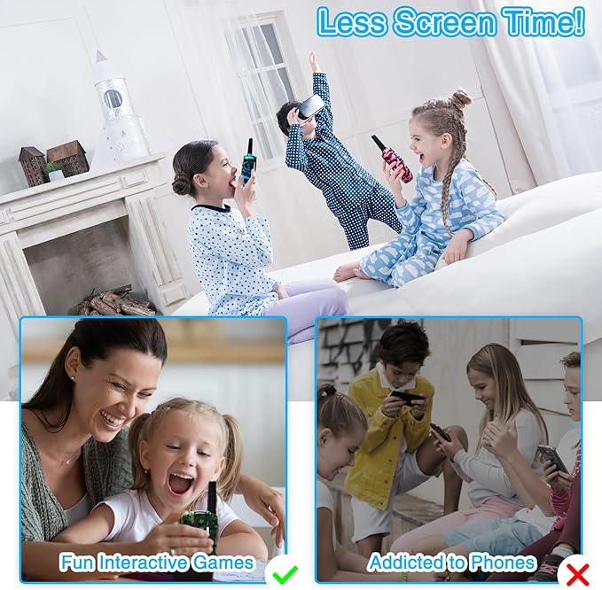 Walkie Talkies for Kids 3 Miles Long Range, 22 Channels Walkie Talkie with Clear Sound, Outdoor Camping Toys for Boys and Girls Age 6-8, Stocking Stuffers for Girls Boys 8-12