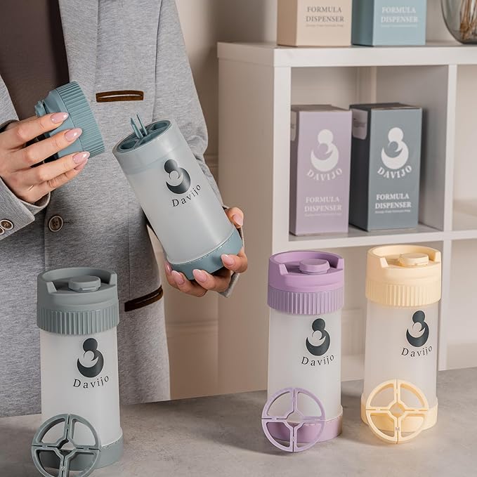 Formula Dispenser - Completely Replaces Hand Scooping - Fill The Desired Portion with just a Few clicks - Formula Container to go - 10ounces Baby Milk Powder Storage