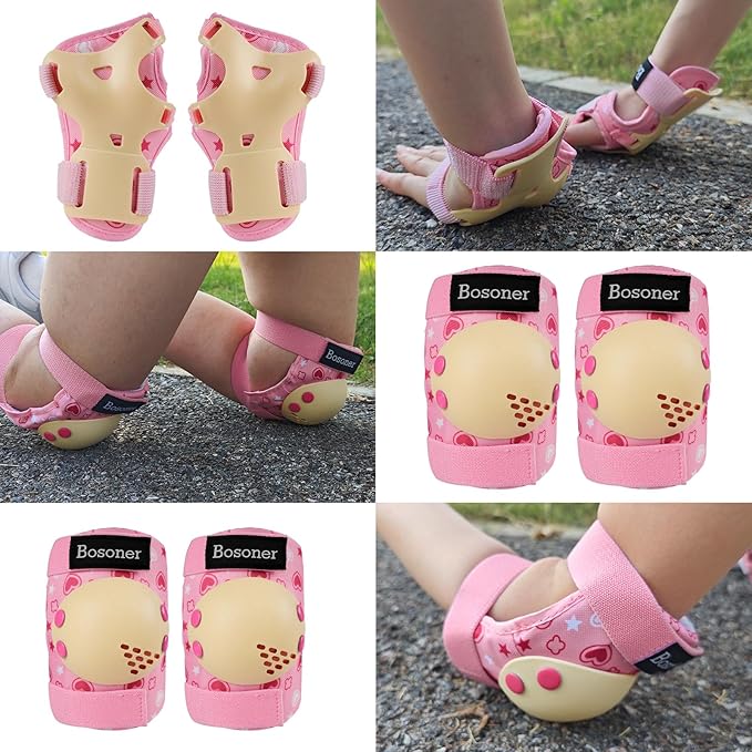 BOSONER Kids/Youth Knee Pad Elbow Pads for Roller Skates Cycling BMX Bike Skateboard Inline Rollerblading, Skating Skatings Scooter Riding Sports