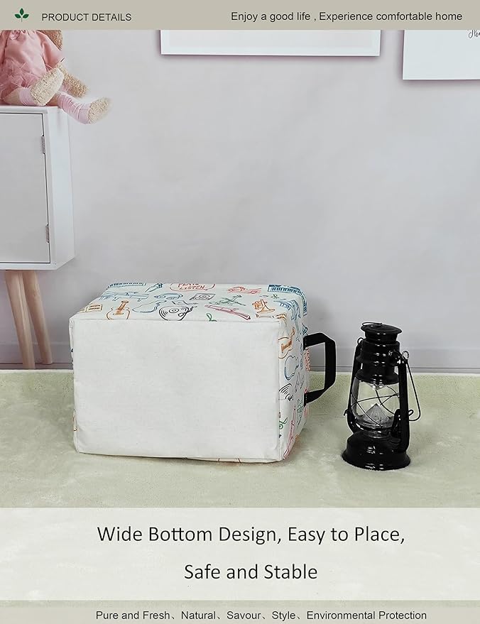 Rectangular Folding Laundry Basket,waterproof Canvas Basket,gift basket,Suitable for children's room,Clothes,Toys Storage(musical instrument)
