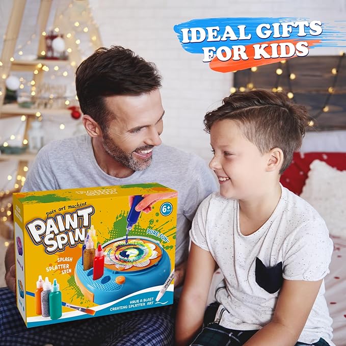 Arts and Crafts for Kids Ages 4-8,Paint Spin Art Machine Kit,Art Craft Set for 6-9 Year Old,Cool Painting Spinner Toys Kits Set,Art Supplies Birthday Gifts for Boy Girl Ages 6 7 8 9 10 11 12 Blue